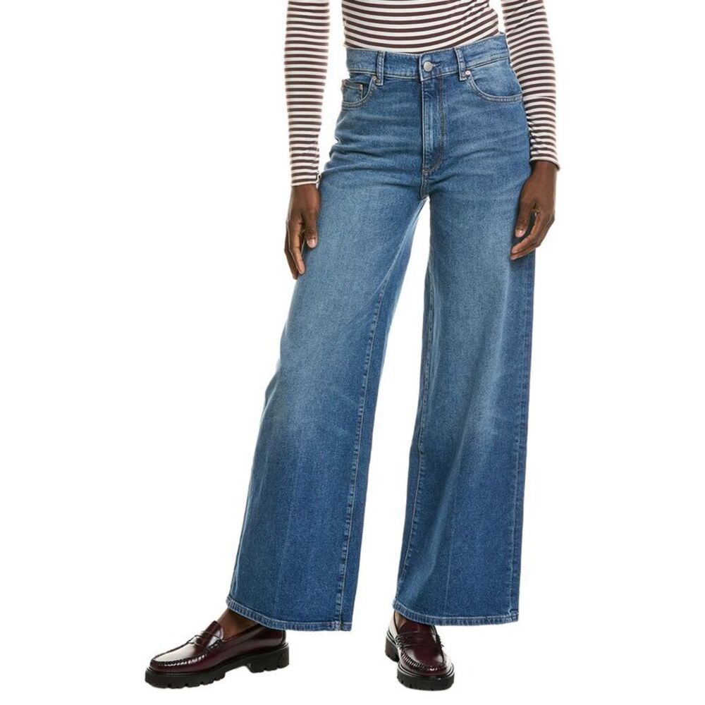Dl1961 Womens Hepburn North Current Wide Leg Jean, Blue